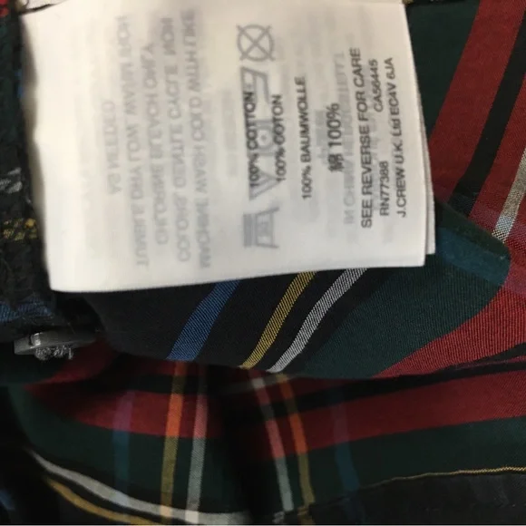 J Crew 100% Cotton Perfect Button Down 2 Tartan Plaid Professional Workwear - Picture 15 of 16